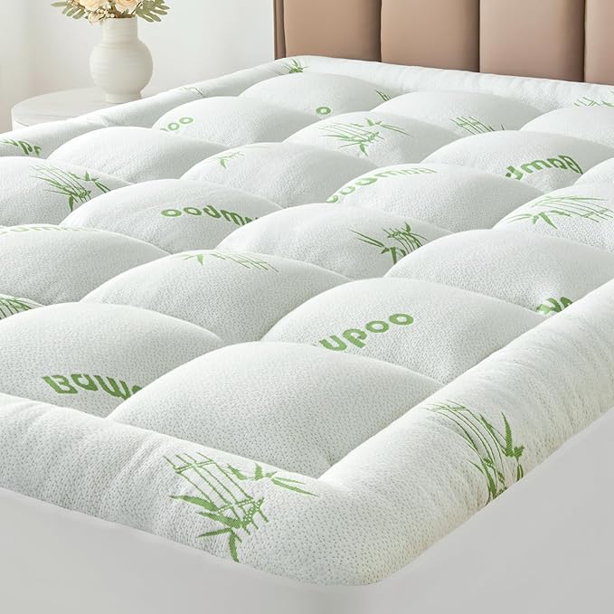 King Size Mattress Topper Viscose Derived from Bamboo, Soft Thick Pillow Top by SurChic