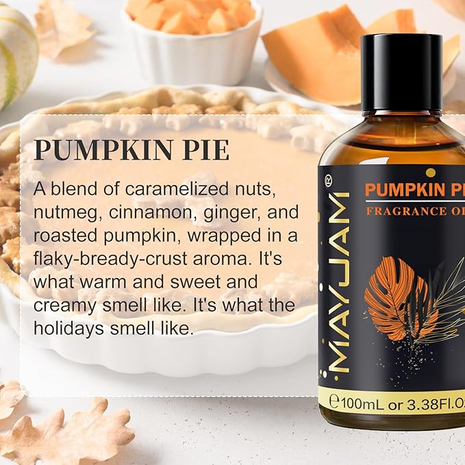 Pumpkin Pie Fragrance Oil Essential Oil, MAYJAM 3.38FL.OZ Pumpkin Pie Oil - Image 3