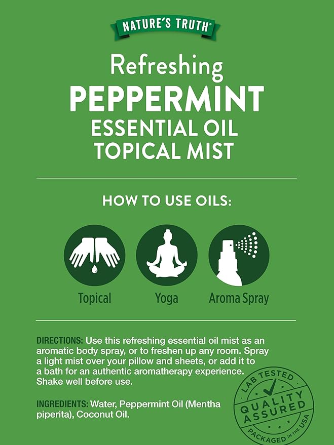 Nature's Truth Peppermint Essential Oil Spray | 2.4 Fluid Ounces | - Image 6