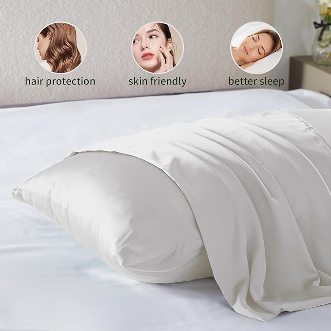 Silk Pillow Cases 2 Pack Mulberry Silk Pillowcase Soft Breathable Both Sided - Image 5