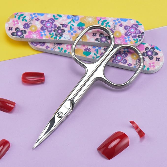 LIVINGO Premium Manicure Nail Scissors, Dry Skin Curved Blade 3.5 inch - Image 9