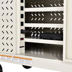 Global Industrial Mobile Storage & Charging Cart, 24 Laptop & Chromebook Device Capacity, Putty, Assembled, Laptop and Tablet Storage and Charging Cart