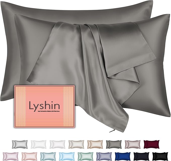 Silk Pillow Cases 2 Pack King Size by LYSHINSILKPILLOWCASES