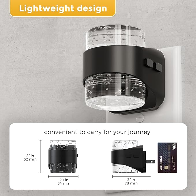 L LOHAS LED Night Light, RGB Bubble Night Lights Plug into Wall, 2 Pack - Image 5