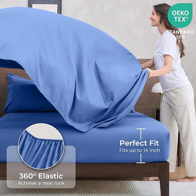 HEVUMYI Royal Blue Queen Comforter Set - Image 5
