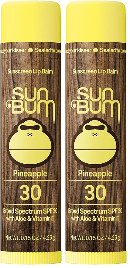 Sun Bum SPF 30 Sunscreen Lip Balm | Pineapple Flavor | Pack of 2 | Vegan and by SunBum