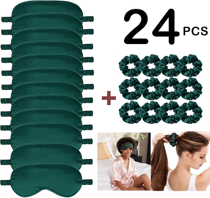 24Pcs Satin Eye Mask Silk Sleep Masks Silky Eyes Cover Blackout Blindfold - Image 4