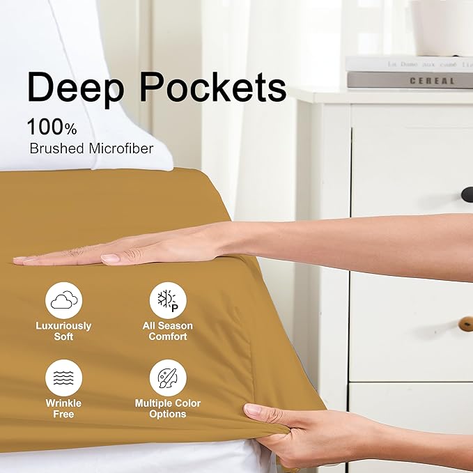 Hotella 100% Microfiber Full Size Fitted Sheet Only, Machine Washable and - Image 3