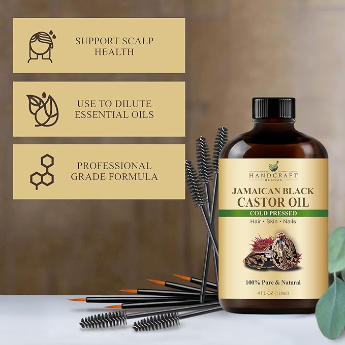 Handcraft Blends Cold-Pressed Jamaican Black Castor Oil 4 Fl Oz | Glass Bottle - Image 5