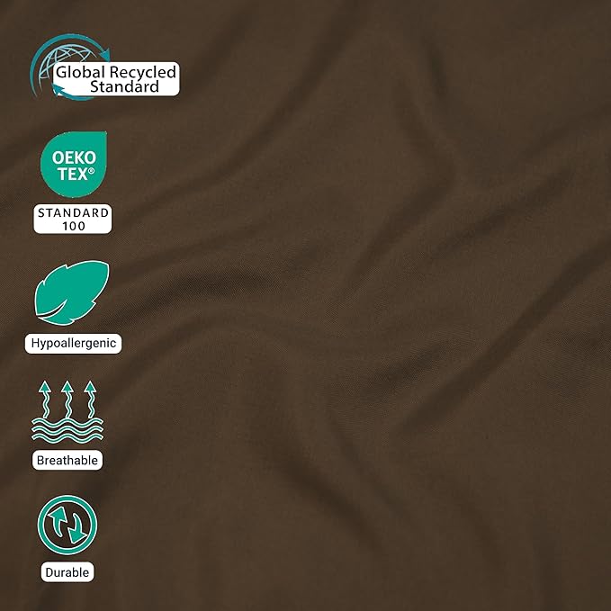 ZPECC Queen Flat Sheet Only 6 Pack, Durable Brown Top Bed Sheets Hypoallergenic - Image 4