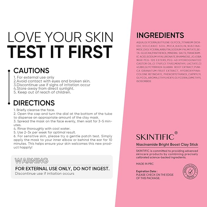 SKINTIFIC Niacinamide Bright Boost Face Mask Stick, Brightening & Pore-Blurring - Image 2