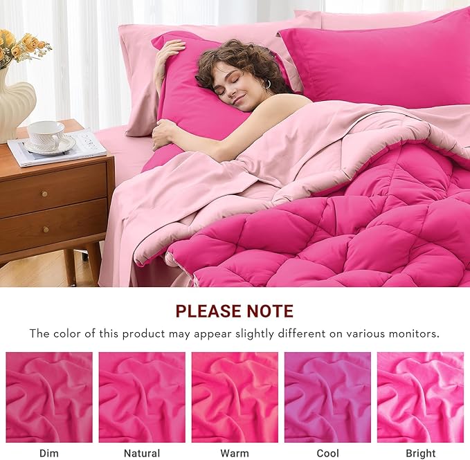 MUXHOMO 7 Pieces California King Comforter Set, Reversible Bed in a Bag Cal - Image 6
