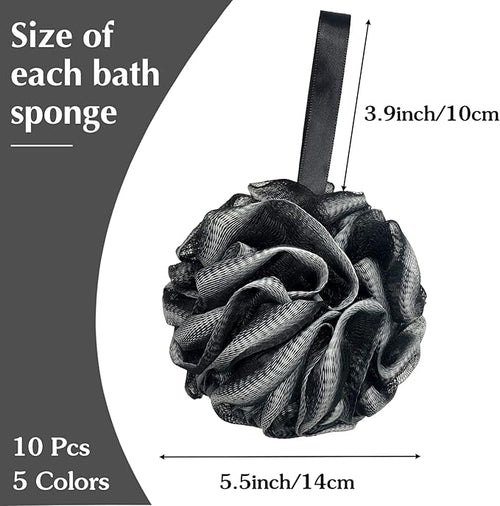 10 Pack Bath Sponge Shower Loofahs 40g, Mesh Pouf Bath Scrunchies Body Wash Puff - Image 2
