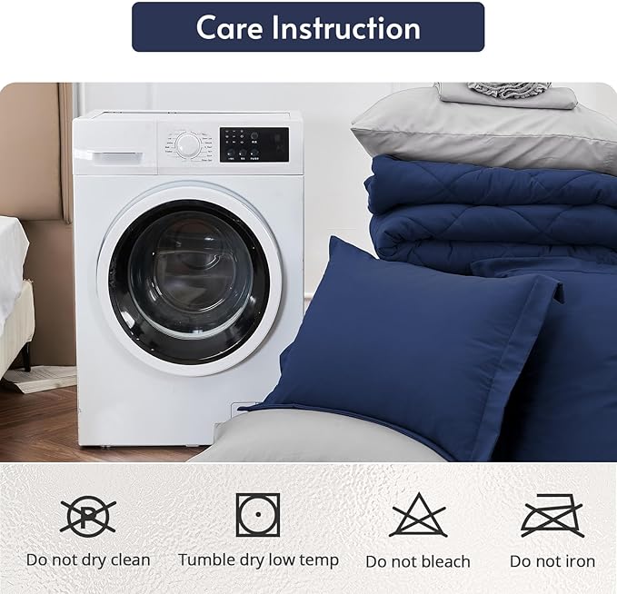 MUXHOMO 5 Pieces Twin XL Comforter Set, Reversible Bed in a Bag Twin XL Size - Image 8