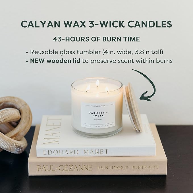 Calyan Wax Co. Cedar & Tobacco 3 Wick Scented Candle - Image 4