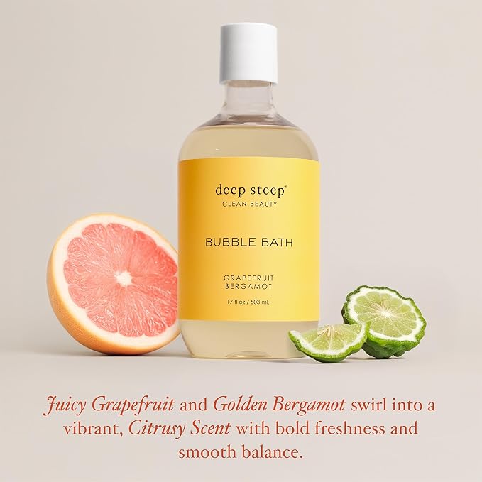 Deep Steep Bubble Bath, Grapefruit Bergamot 17 oz – Hypoallergenic, Clinically - Image 4