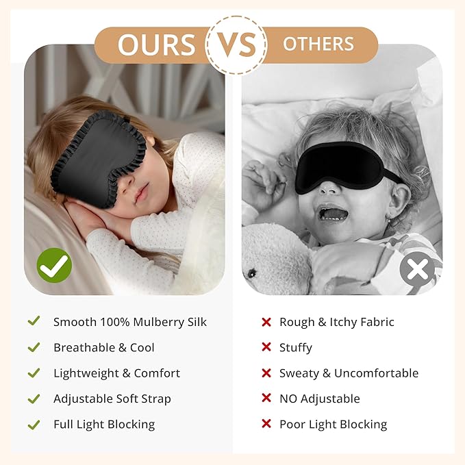 Kids Sleep Mask, 100% Real Mulberry Silk Eye Mask, Sleeping Mask - Image 6