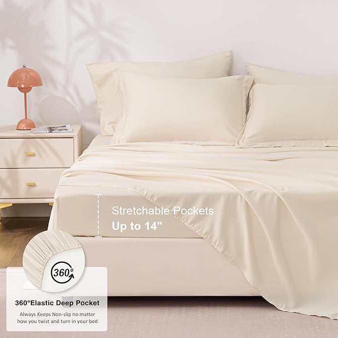 Love's cabin Twin XL Comforter Set Beige, 5 Pieces Twin XL Bed in a Bag - Image 6