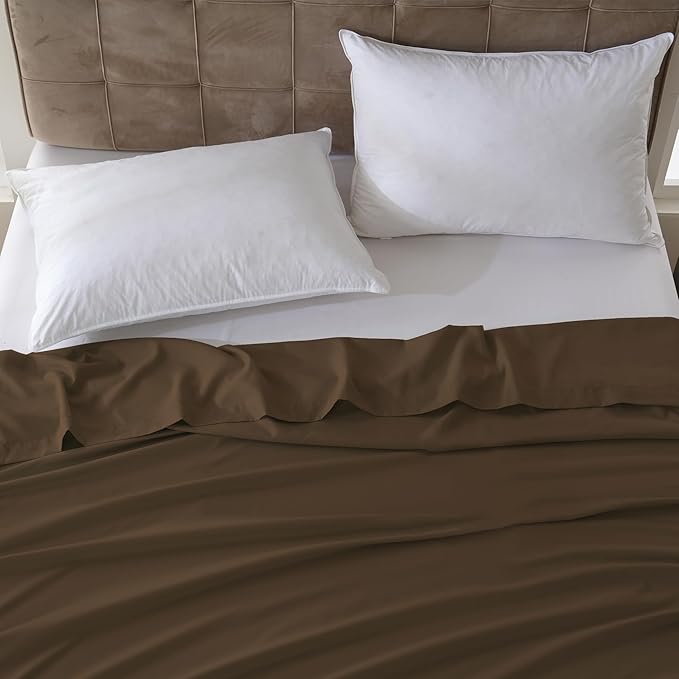 ZPECC King Flat Sheet Only 6 Pack, Durable Brown Top Bed Sheets Hypoallergenic - Image 7