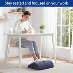 Opuvidity Foot Rest for Under Desk at Work, Ergonomic Under Desk Footrest with Washable Cover for Office, Home & Gaming Leg Elevation Pillow Blue