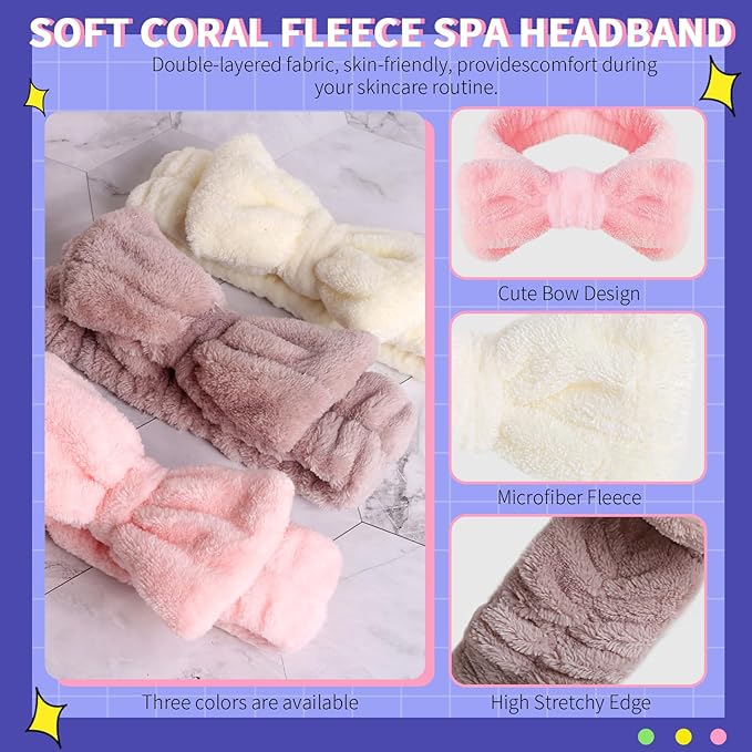 WSYUB Spa Headbands, Makeup Headband, Bow Headband - Image 3