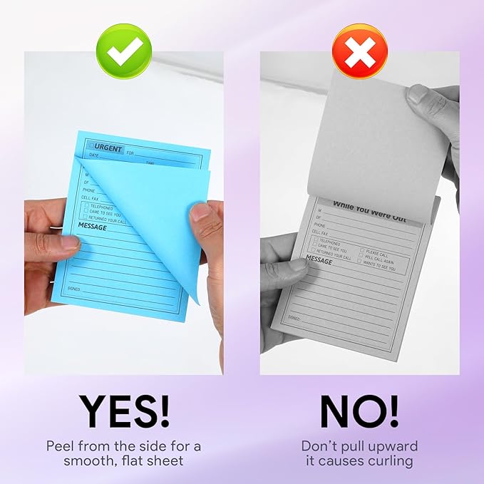 9Pack Phone Message Pads for Office, 4 x 5 Inch Self-Stick Note Pads, While You were Out Message Pad Neon Sticky Notes, Urgent Sticky Note for Work Call, Office Supplies, 50 Sheets/Pack (Style-C)