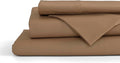 Linen Home 100% Cotton Percale Sheets Queen Size, Earthy Brown, Deep Pocket by LINENHOME