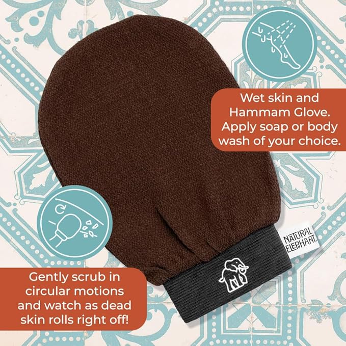Natural Elephant Exfoliating Hammam Glove | Authentic Moroccan Kessa Body Scrub - Image 5