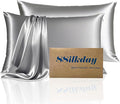 Mulberry Silk King Size Pillow Cases Set of 2, Ultra Smooth Soft Breathable by Unknown