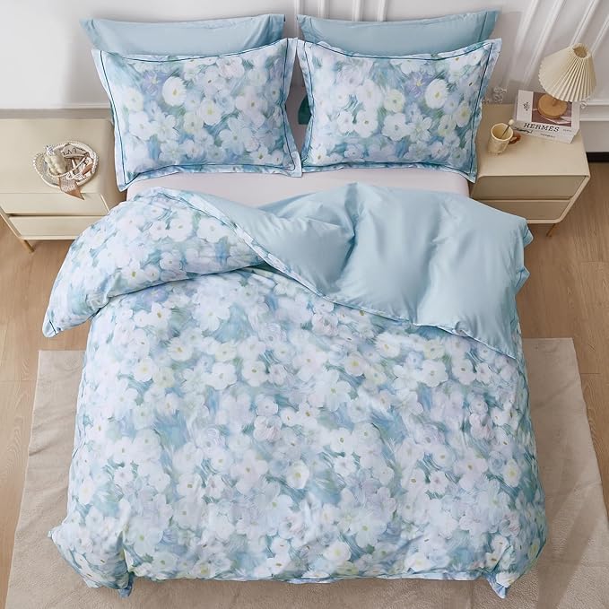 OAITE Duvet Cover Set Queen Size Oil Painting Pattern Ultra Soft 100% Cotton - Image 4