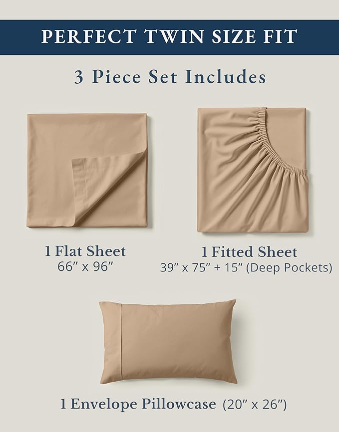 LANE LINEN 100% Organic Cotton Sheets Set Pure Long- Staple Percale Weave - Image 4