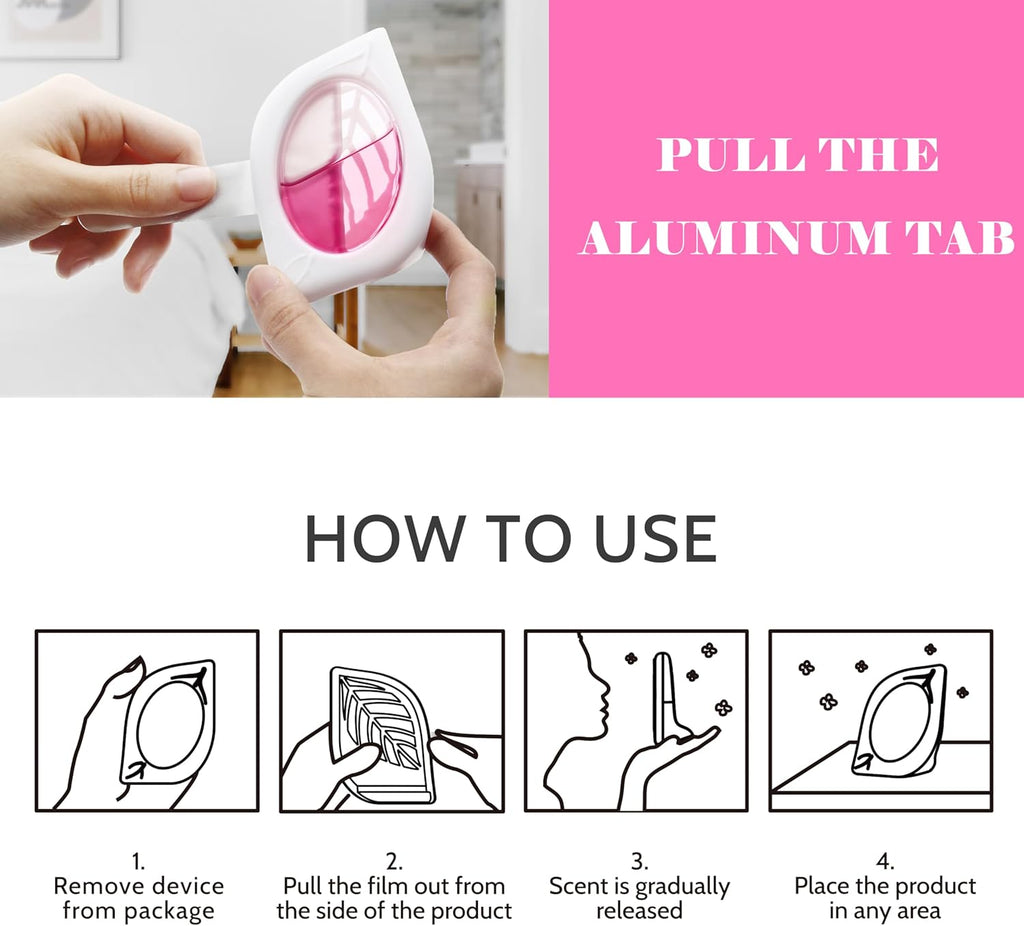 Air Freshener for Home, 4 Pack, Peach, Odor Eliminator for Small Area Closets Bathroom Pets Strong Odor, Up to 120 Days