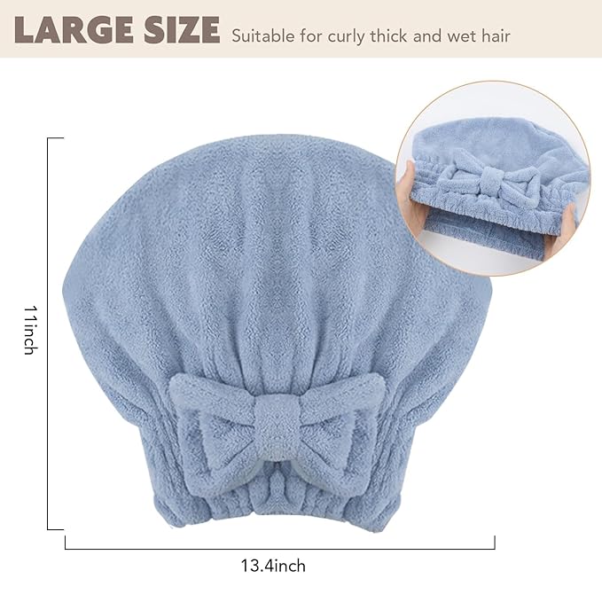 SUNLAND Large Microfiber Hair Drying Caps - Image 2