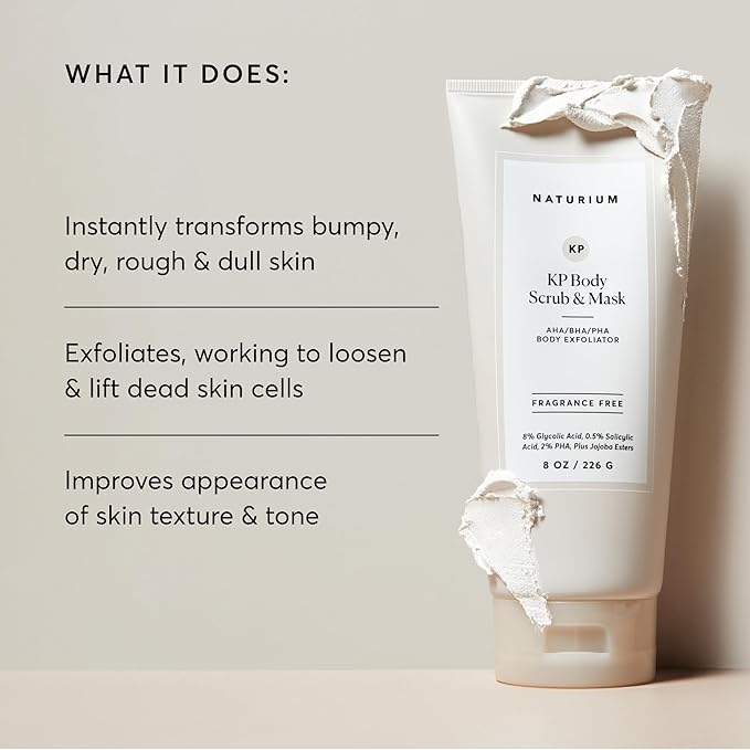Naturium KP Body Scrub & Mask for Keratosis Pilaris, Bump Eraser Shower Scrub & - Image 4