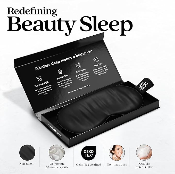 TheSleepGuard Pure Silk Sleep Mask Light Blocking Travel Essentials. Eye Masks - Image 2