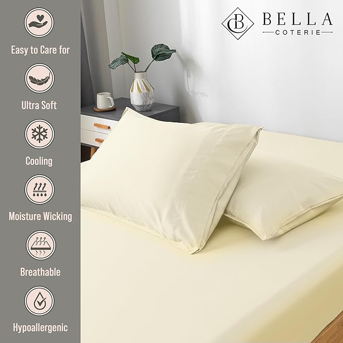 Bella Coterie | Luxury Bamboo Viscose Standard Size Pillowcase Set | 100% - Image 2
