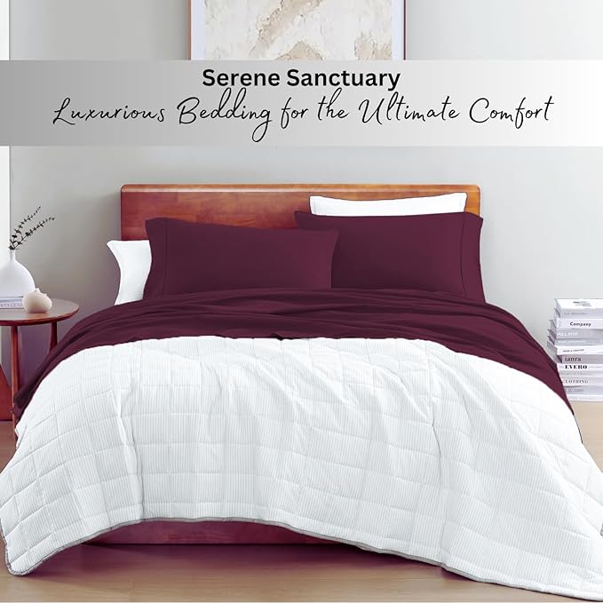 LANE LINEN 100% Organic Cotton Sheets King Size, Machine Washable Fully - Image 8