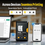 Makeid EP53 Portable Industrial Label Maker, 2" Print Head Bluetooth Label Printer, Mobile APP & PC Editor Compatible, 2000mAh Li-ion Battery, Come with 1" H x 2" W Label for Job Sites