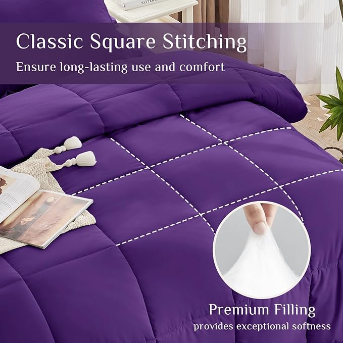 JOLLYVOGUE Queen Comforter Set, Ultra-Soft Bed in a Bag Queen Size 7 Pieces - Image 3