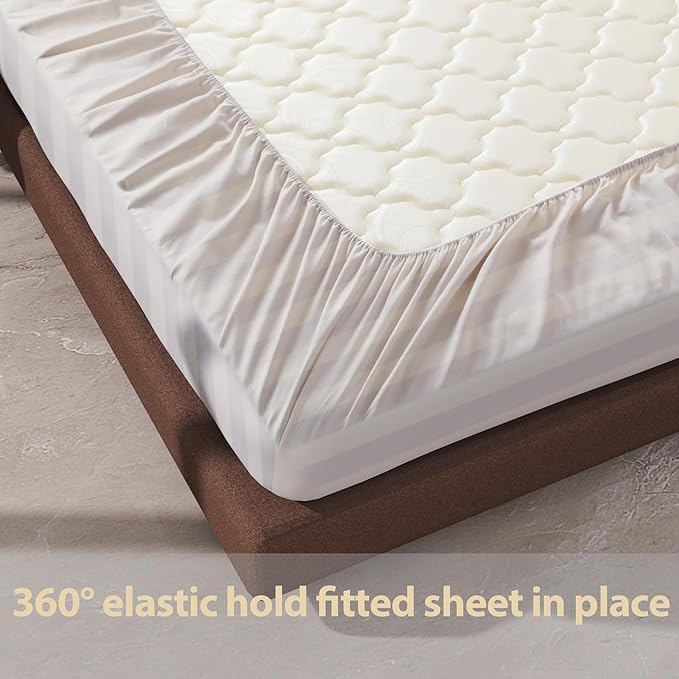 100% Egyptian Cotton Fitted Sheet Queen Size, 600 Thread Count, Single Fitted - Image 6