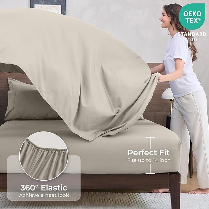 HEVUMYI Linen California King Comforter Set - Image 5