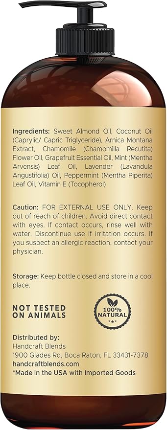Handcraft Blends Sore Muscle Massage Oil 8 Fl Oz - Image 3