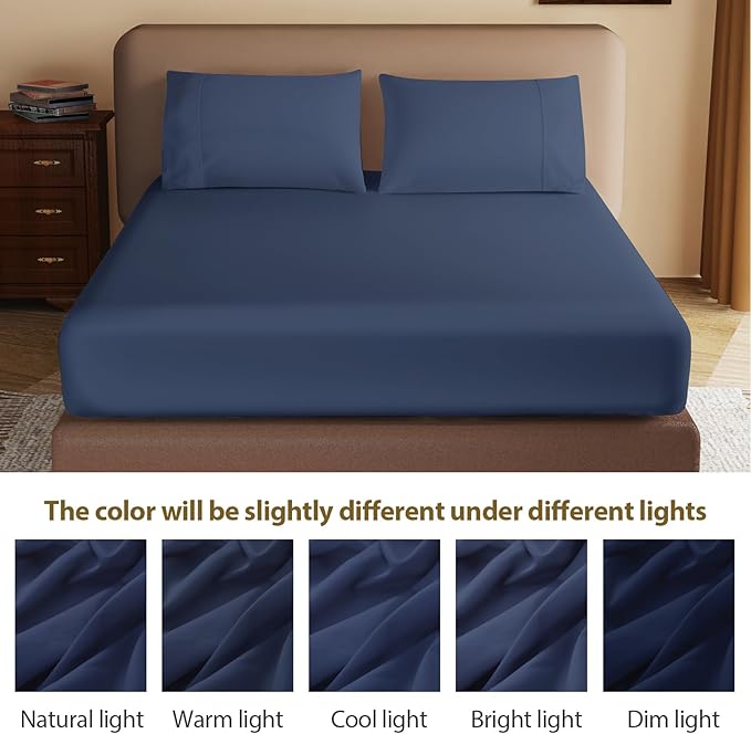 100% Egyptian Cotton Fitted Sheet Twin Size, 600 Thread Count, Soft & Elastic - Image 8