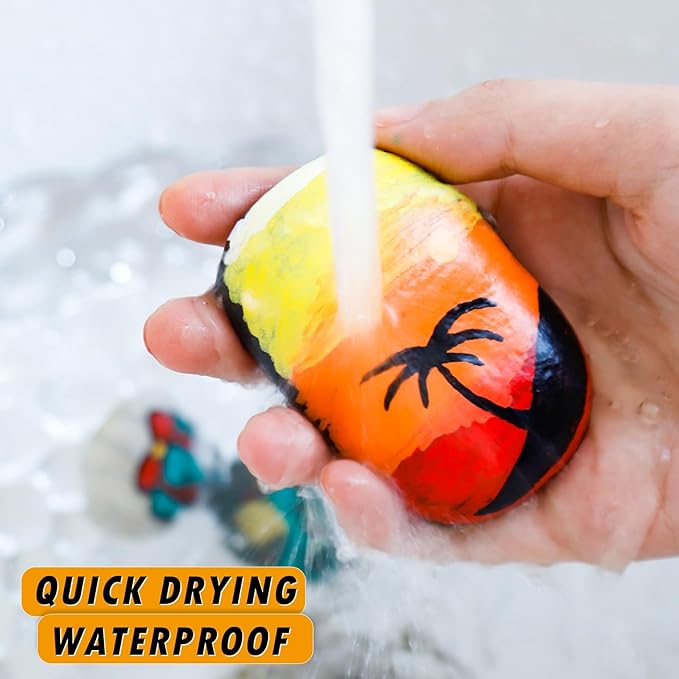 Craiiby Yellow Paint Pens Paint Markers - 12 Pack Permanent Quick Dry Waterproof Marker Pens for Rocks Wood Fabric Plastic Canvas Glass Mugs Metal Tire Stone