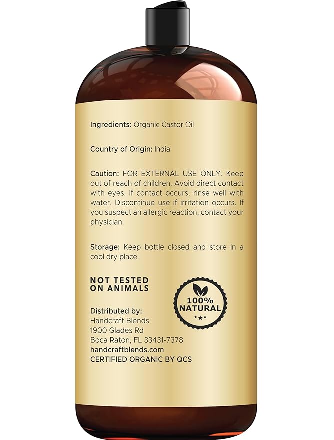Handcraft Blends Organic Castor Oil 28 Fl Oz | 100% Pure and Natural | Premium - Image 4