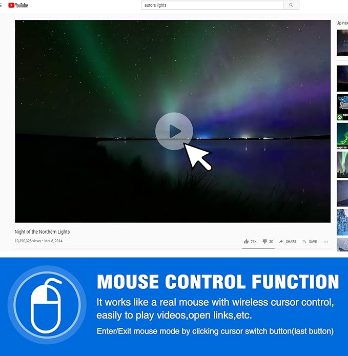 DINOSTRIKE Wireless Presenter Remote with Air Mouse Control, Rechargeable USB A&C Presentation Clicker PPT Pointer RF 2.4GhZ PowerPoint Clicker Slide Advancer for Computer Laptop Mac