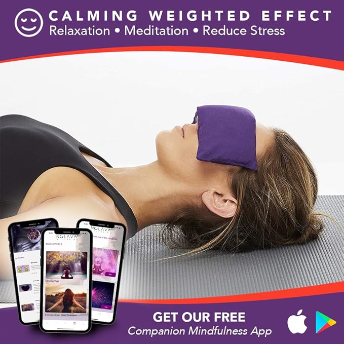Lotus Weighted Lavender Eye Pillow – Purple Eye Mask - Image 2