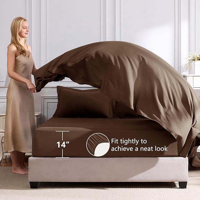 CozyLux Full Size Comforter Sets Brown - Image 5