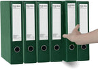 URbantin 6 Pack Foldable Plastic Box Files A4 with Metal Clip,65mm Spine,Document Archive Folders for Office（Green）