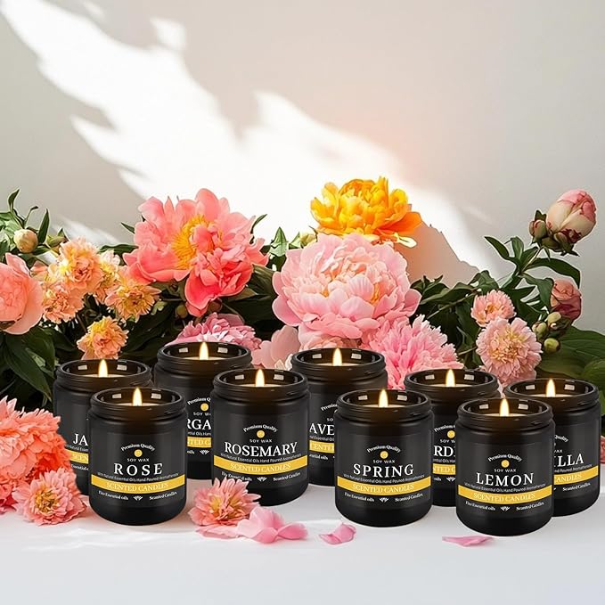 YOROXRG 9Pack Candles for Home Scented, Aromatherapy Candles Gifts Set for Men - Image 9